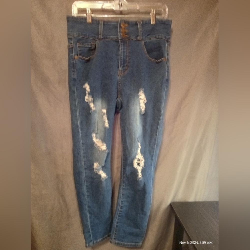 Supra Denim stretch distressed size 16 high waisted jeans